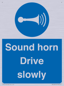 Sound horn Drive slowly